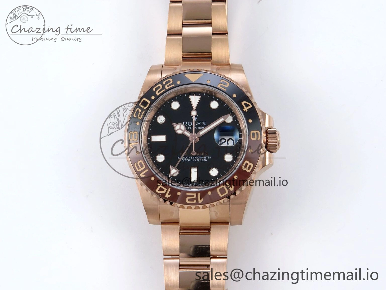 TravelReady GMT-Master II 126715 CHNR Black Brown Ceramic 904L Steel EWE 1:1 Best Edition on Oyster Strap EWE3285 V 820