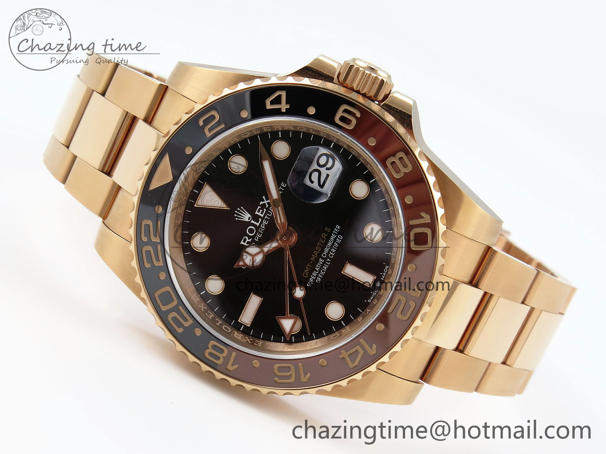 MoistureWicking GMT-Master II 126715 CHNR Black Brown Ceramic Clean Factory 1:1 Best Edition on RG Bracelet DD 1715