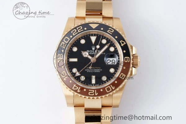 GMT-Master II 126715 CHNR Black Brown Ceramic Clean Factory 1:1 Best Edition on RG Bracelet VR Sleek 2101