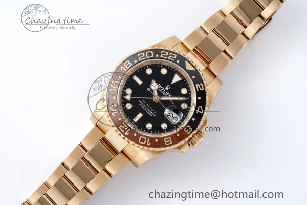 GMT-Master II 126715 CHNR Black Brown Ceramic Clean Factory 1:1 Best Edition on RG Bracelet VR Sleek 2101