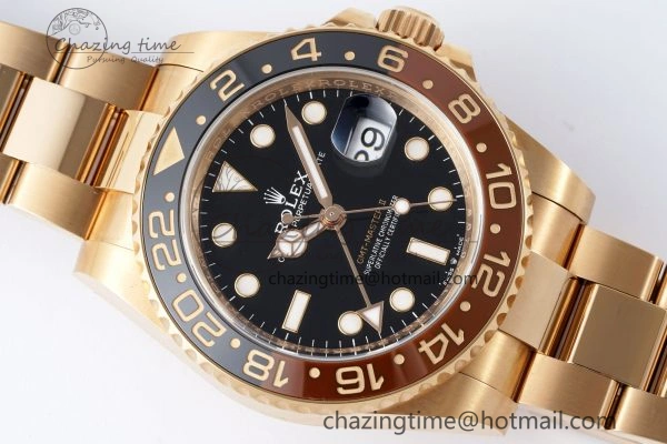 GMT-Master II 126715 CHNR Black Brown Ceramic Clean Factory 1:1 Best Edition on RG Bracelet VR Sleek 2101