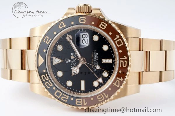 GMT-Master II 126715 CHNR Black Brown Ceramic Clean Factory 1:1 Best Edition on RG Bracelet VR Sleek 2101