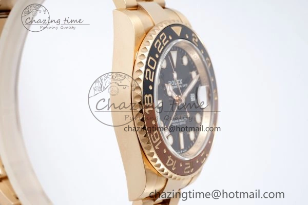 GMT-Master II 126715 CHNR Black Brown Ceramic Clean Factory 1:1 Best Edition on RG Bracelet VR Sleek 2101