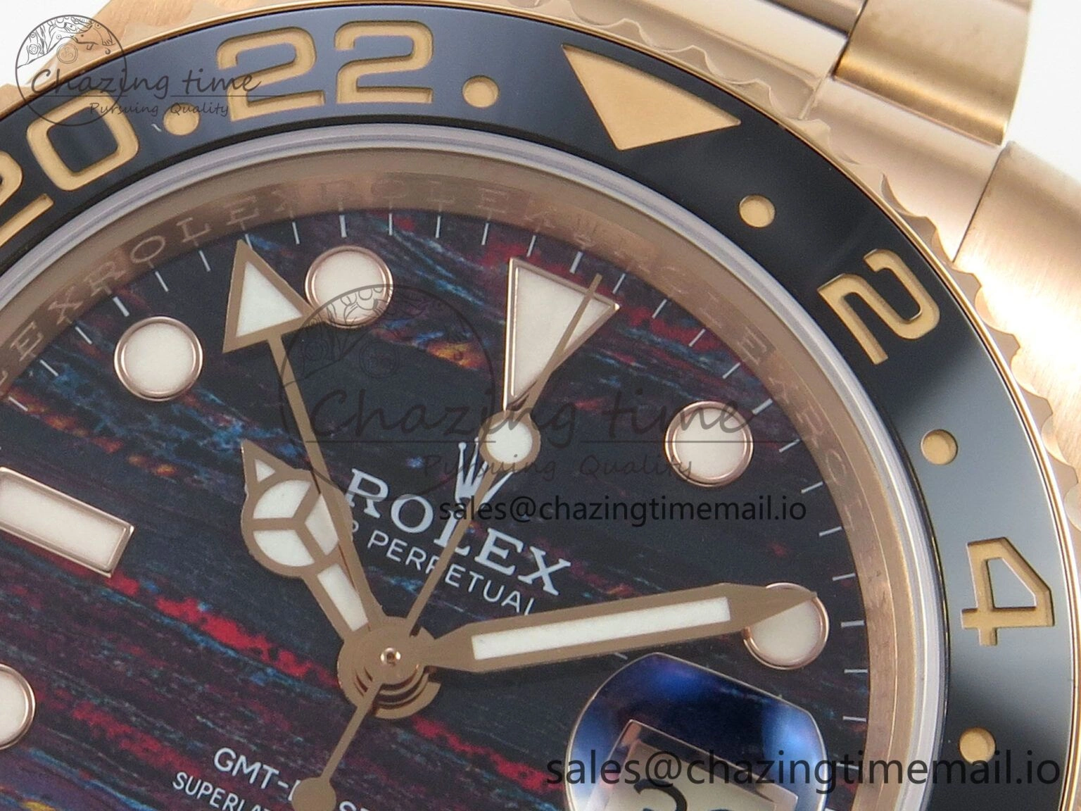 WrinkleFree GMT-Master II 126715 CHNR RG 3EF 1:1 Best Edition Tiger Iron Dial on RG Bracelet Super Clone VR3285 CHS 69