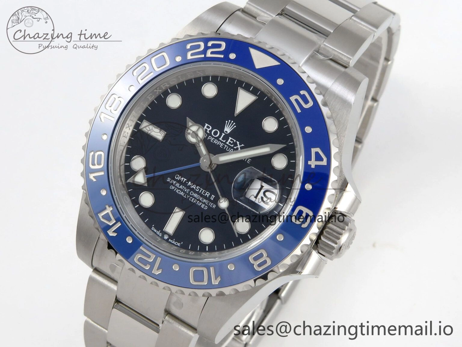 GMT-Master II 126716 BLAKEN 904L 1:1 Best Edition Blue Dial on SS Bracelet SH Premium 179