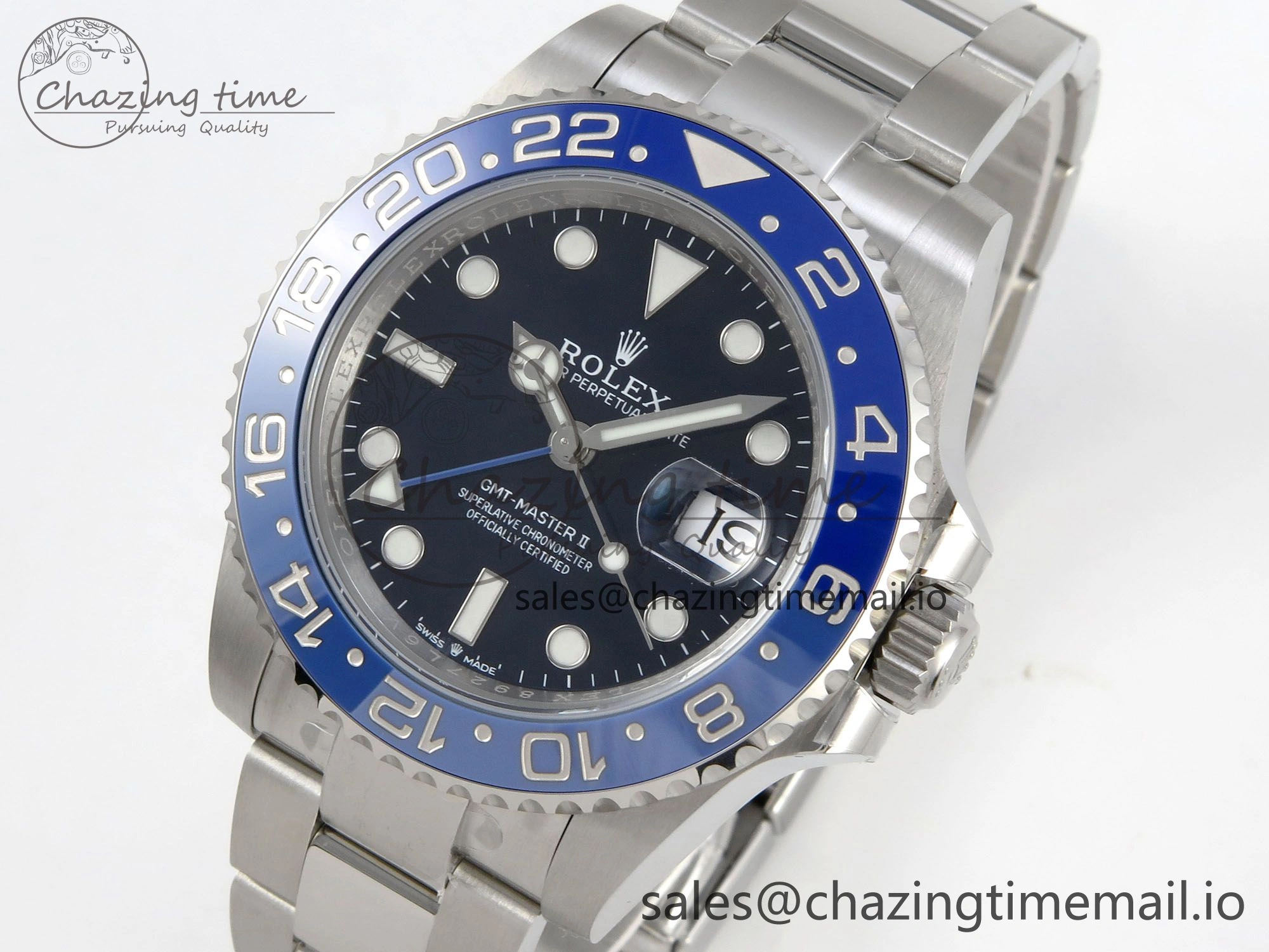 GMT-Master II 126716 BLAKEN 904L 1:1 Best Edition Blue Dial on SS Bracelet SH Premium 179