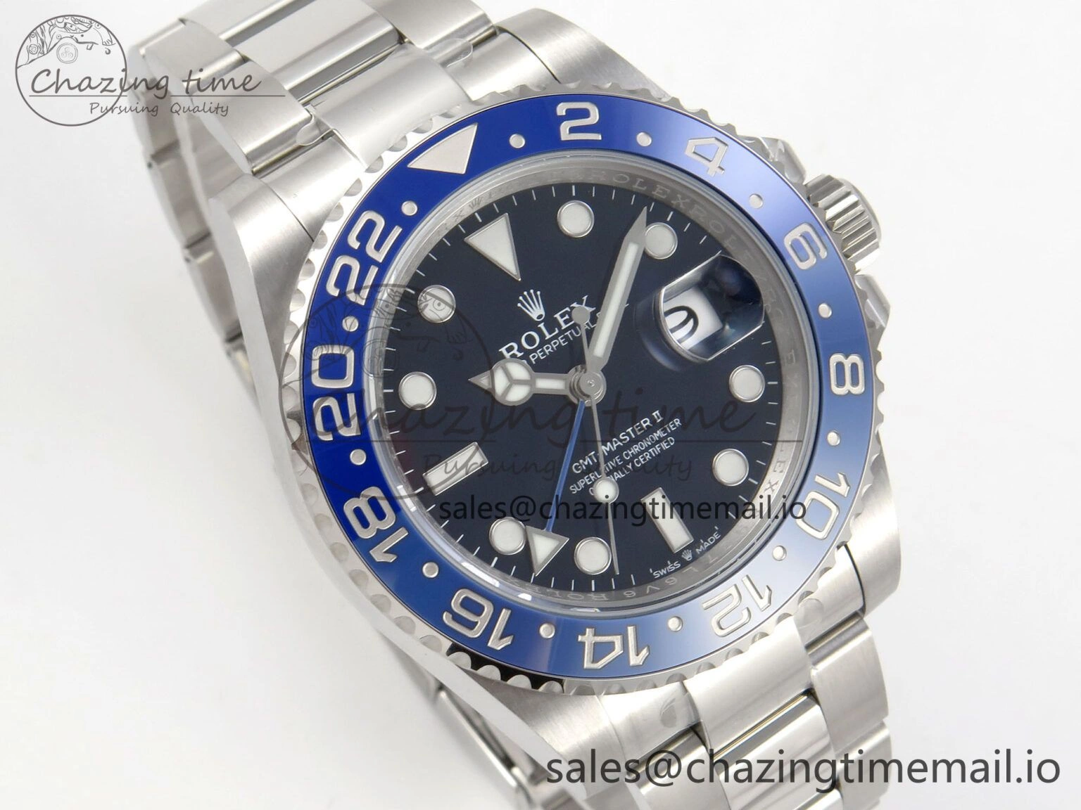 GMT-Master II 126716 BLAKEN 904L 1:1 Best Edition Blue Dial on SS Bracelet SH Premium 179
