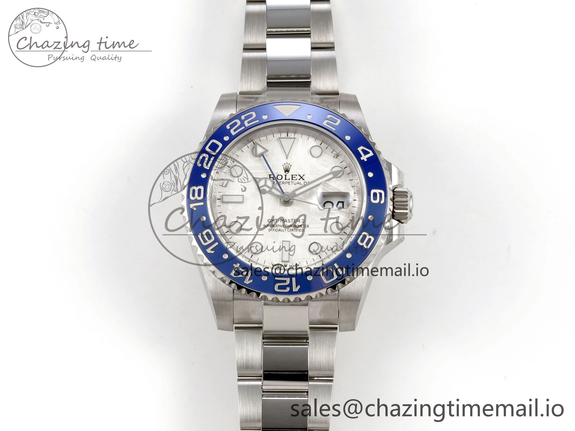 Classic GMT-Master II 126716 BLAKEN 904L 1:1 Best Edition Meteorite Dial on SS Bracelet SH 176