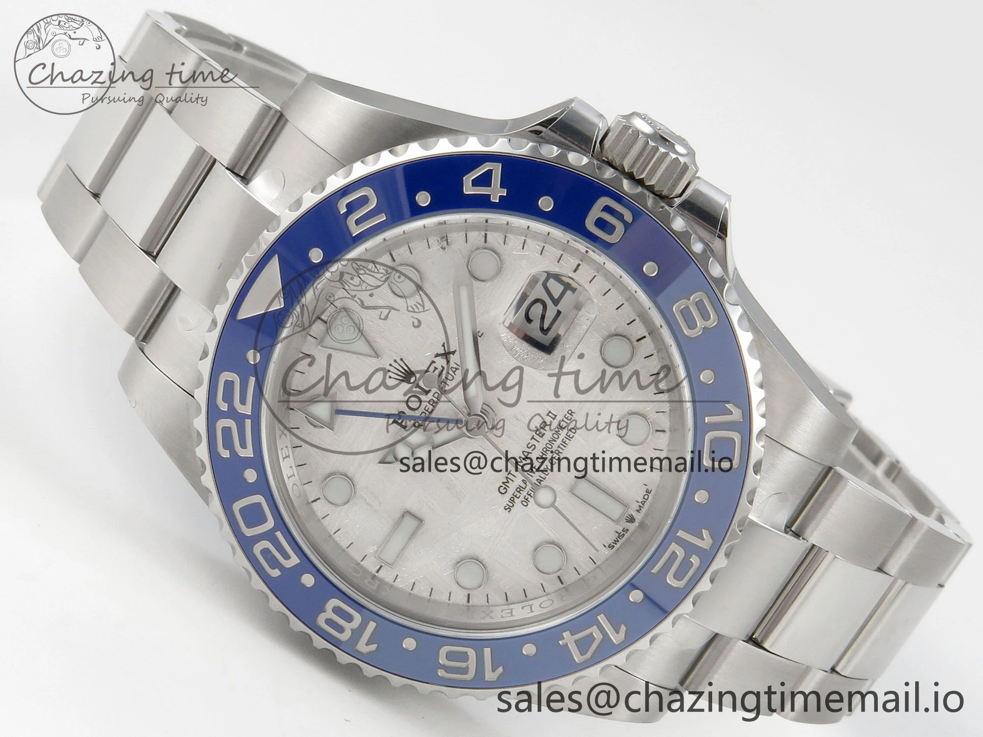Classic GMT-Master II 126716 BLAKEN 904L 1:1 Best Edition Meteorite Dial on SS Bracelet SH 176