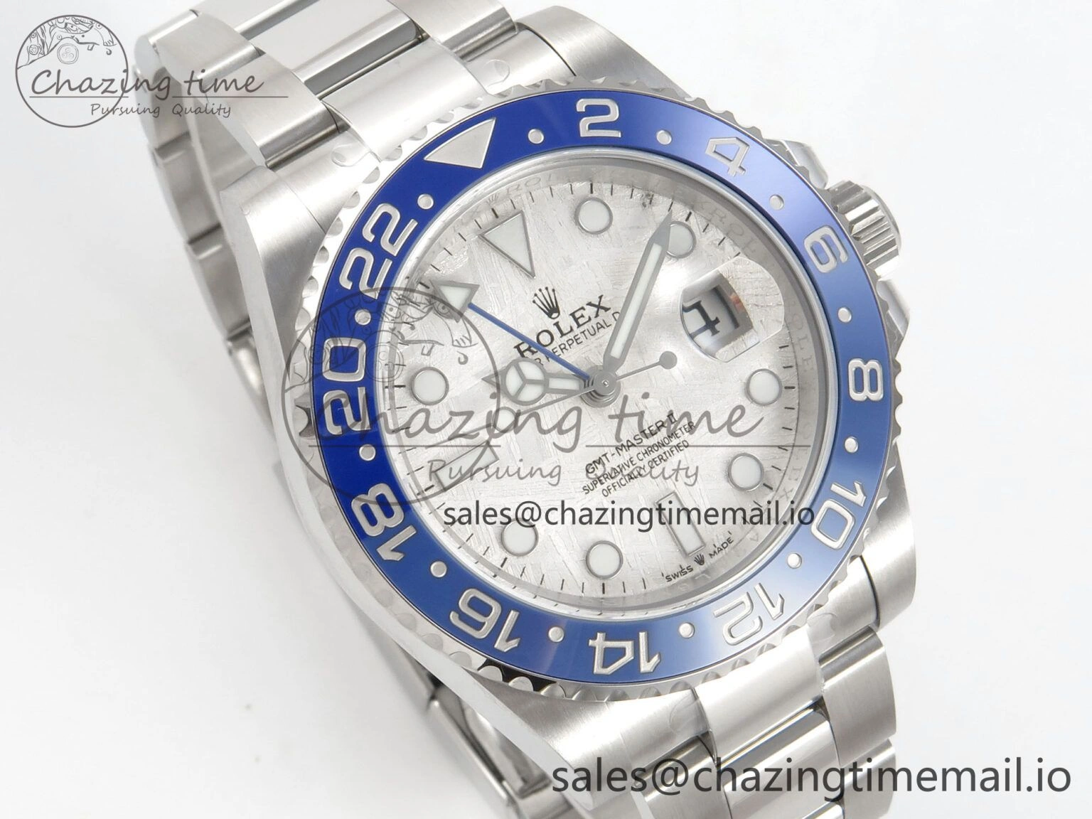 Classic GMT-Master II 126716 BLAKEN 904L 1:1 Best Edition Meteorite Dial on SS Bracelet SH 176