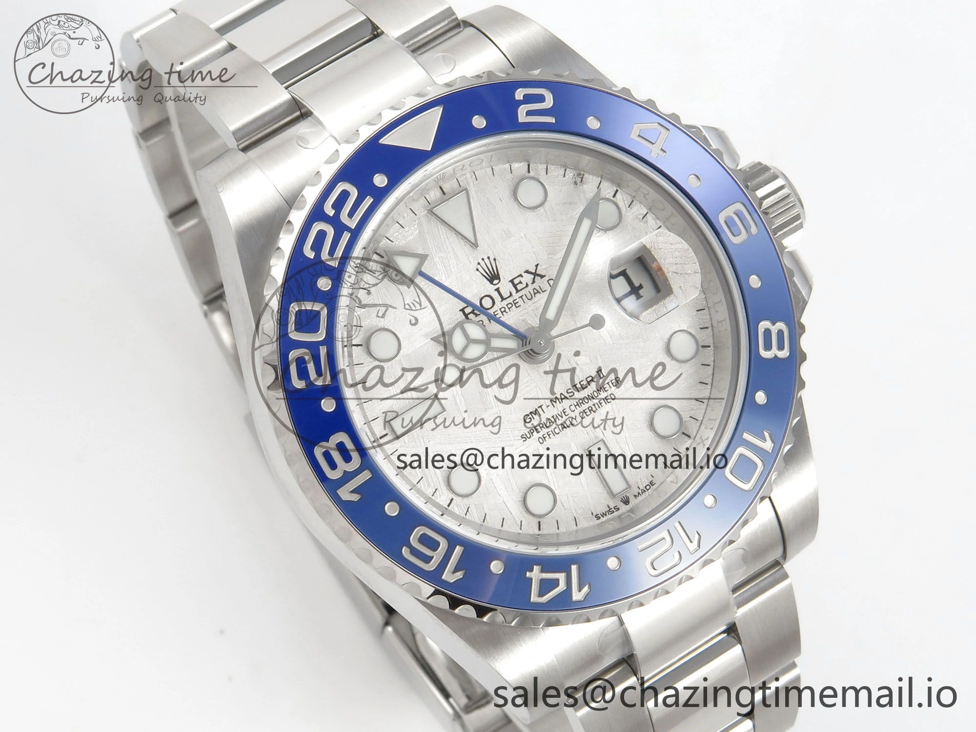 Classic GMT-Master II 126716 BLAKEN 904L 1:1 Best Edition Meteorite Dial on SS Bracelet SH 176