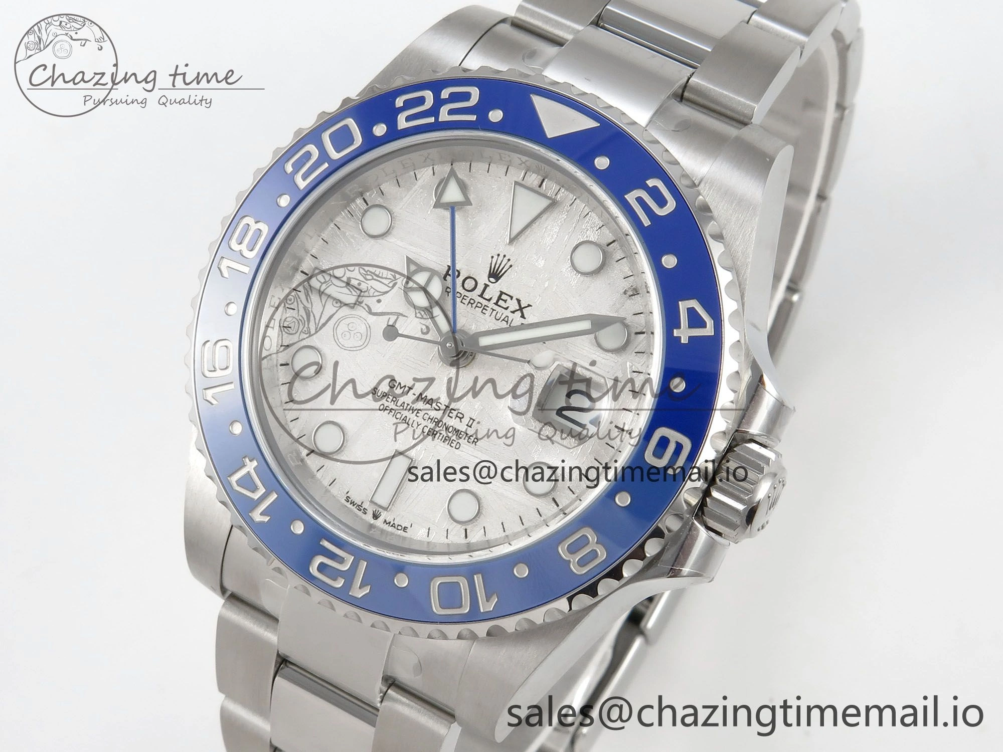 Classic GMT-Master II 126716 BLAKEN 904L 1:1 Best Edition Meteorite Dial on SS Bracelet SH 176