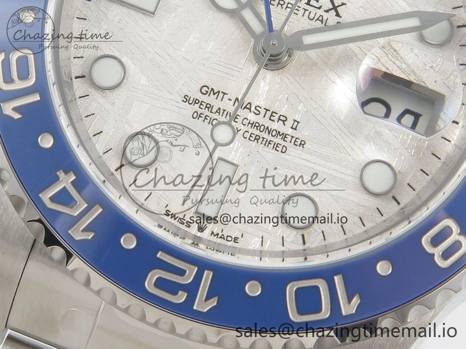 Classic GMT-Master II 126716 BLAKEN 904L 1:1 Best Edition Meteorite Dial on SS Bracelet SH 176