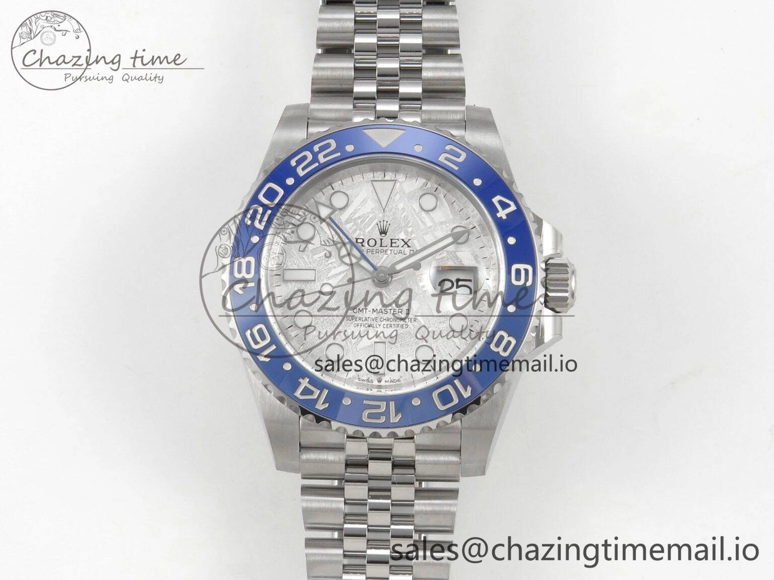 Affordable GMT-Master II 126716 BLAKEN 904L 1:1 Best Edition Meteorite Dial on SS Jubilee Bracelet SH 177