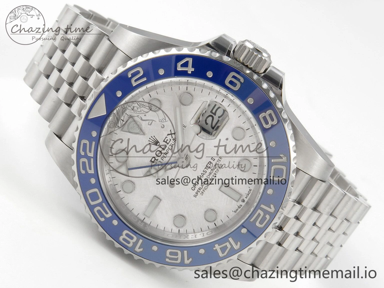 Affordable GMT-Master II 126716 BLAKEN 904L 1:1 Best Edition Meteorite Dial on SS Jubilee Bracelet SH 177