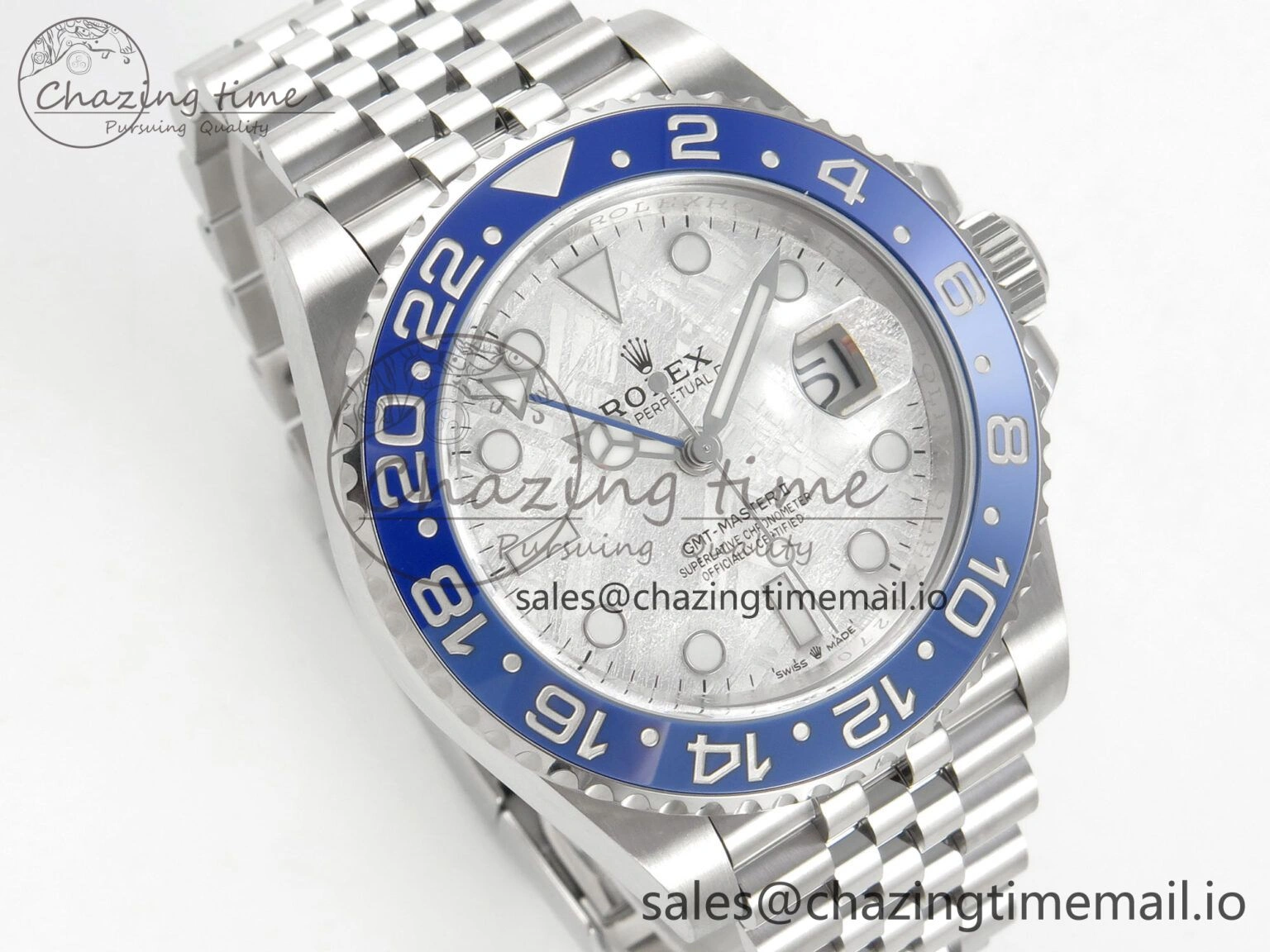Affordable GMT-Master II 126716 BLAKEN 904L 1:1 Best Edition Meteorite Dial on SS Jubilee Bracelet SH 177