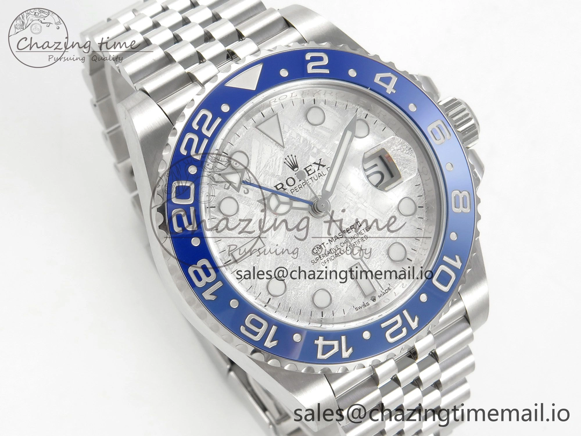 Affordable GMT-Master II 126716 BLAKEN 904L 1:1 Best Edition Meteorite Dial on SS Jubilee Bracelet SH 177