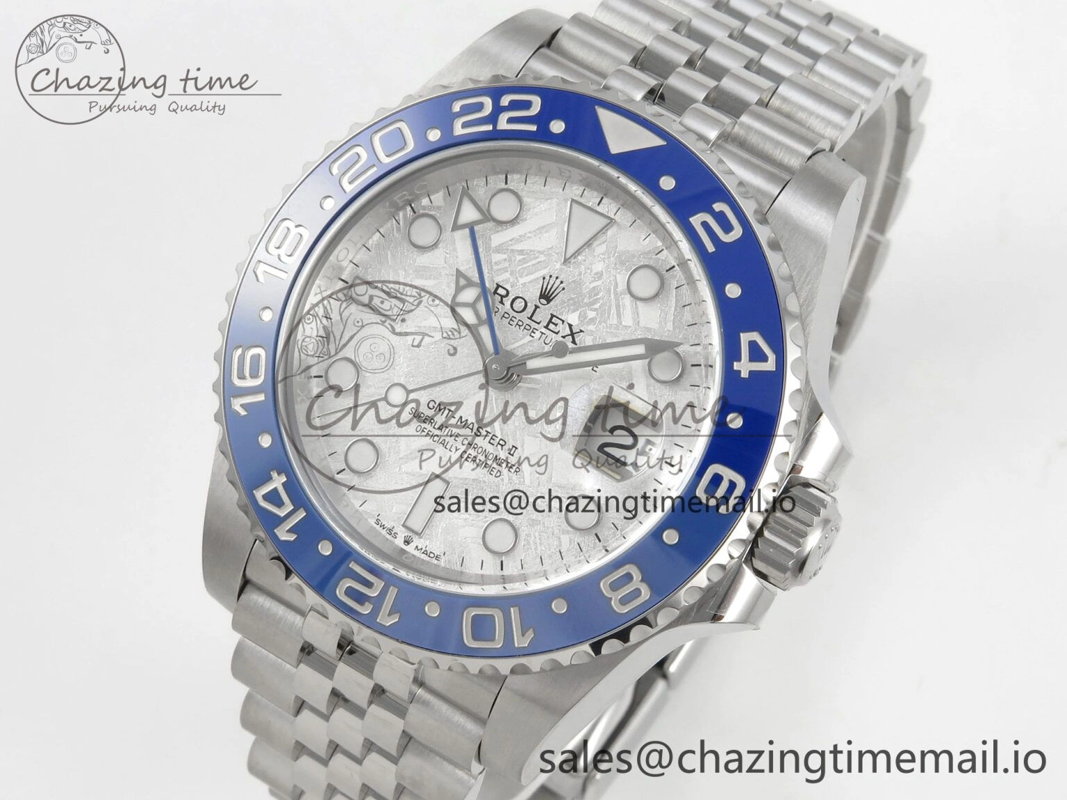 Affordable GMT-Master II 126716 BLAKEN 904L 1:1 Best Edition Meteorite Dial on SS Jubilee Bracelet SH 177