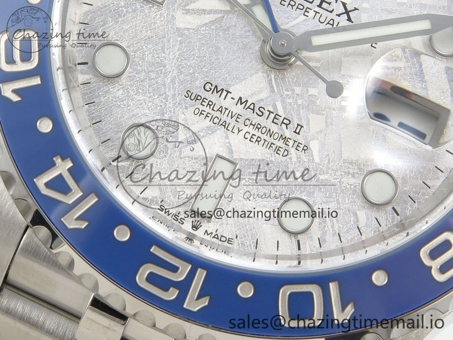Affordable GMT-Master II 126716 BLAKEN 904L 1:1 Best Edition Meteorite Dial on SS Jubilee Bracelet SH 177