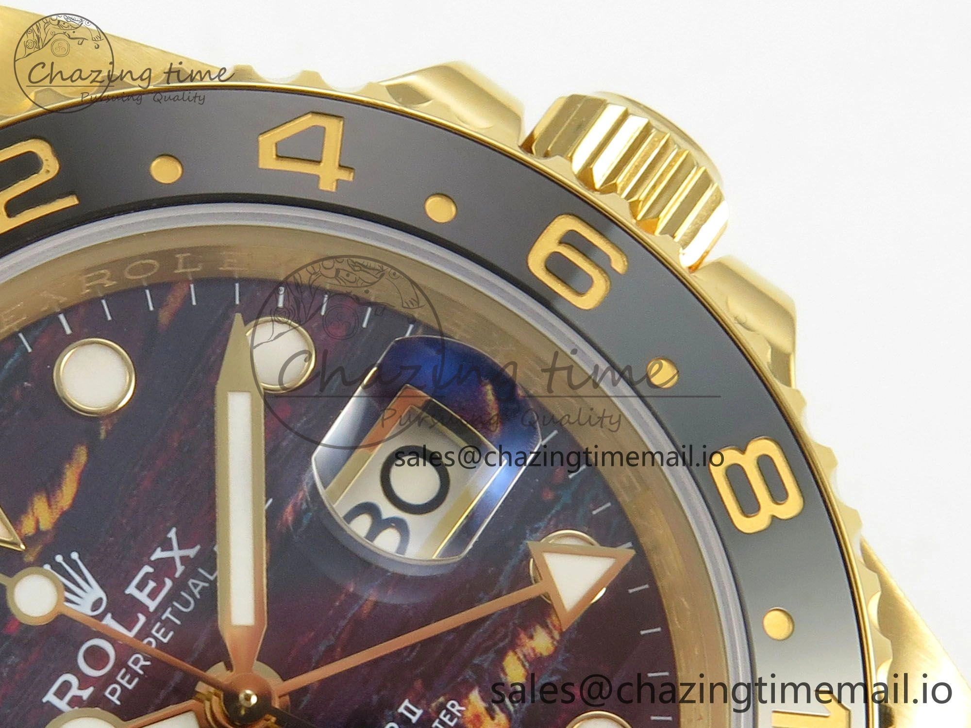 GMT-Master II 126718 GRNR YG 3EF 1:1 Best Edition Tiger Iron Dial On YG Bracelet Super Clone VR3285 CHS Minimalist 66