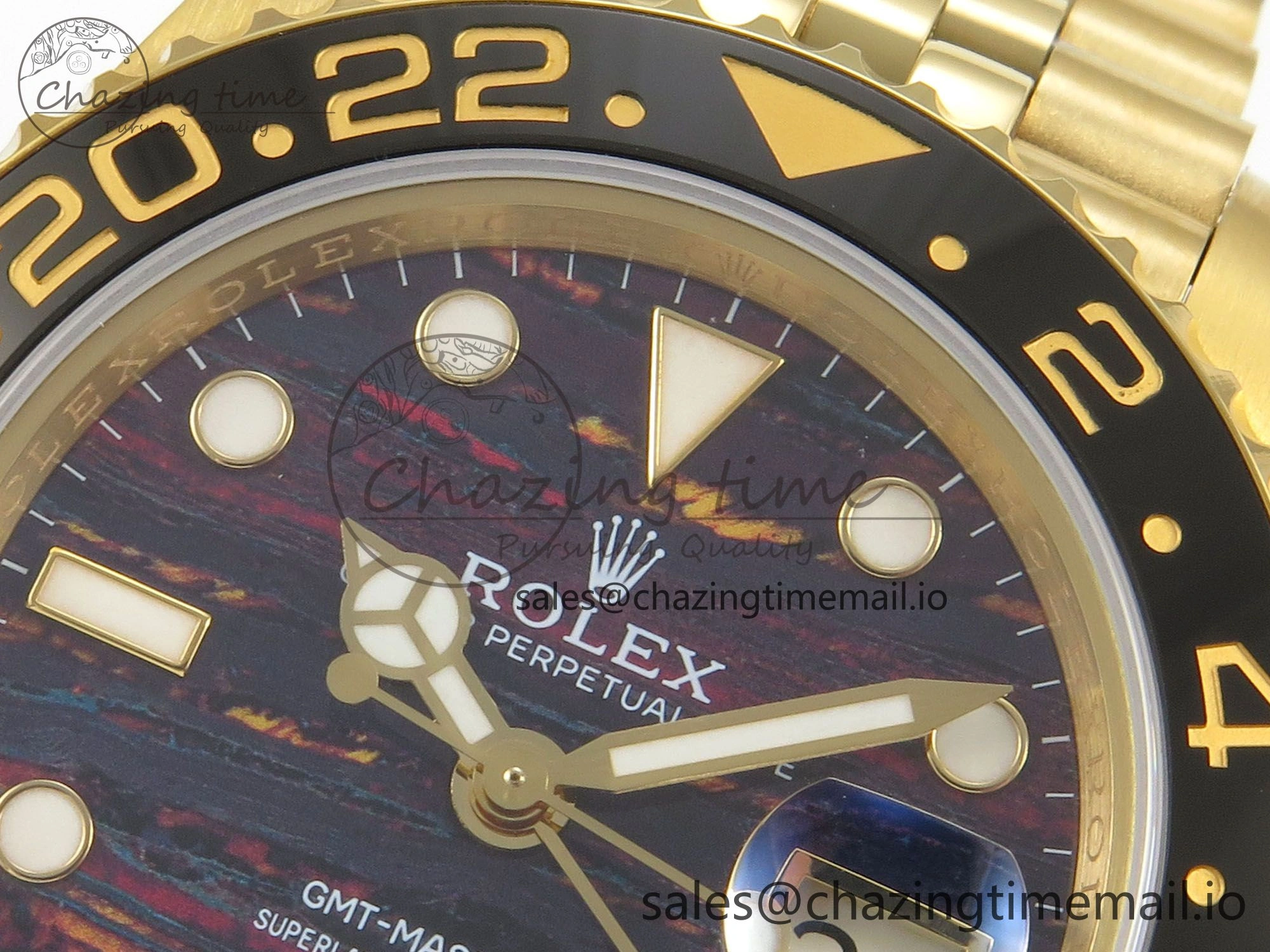 GMT-Master II 126718 GRNR YG 3EF 1:1 Best Edition Tiger Iron Dial On YG Bracelet Super Clone VR3285 CHS Minimalist 66
