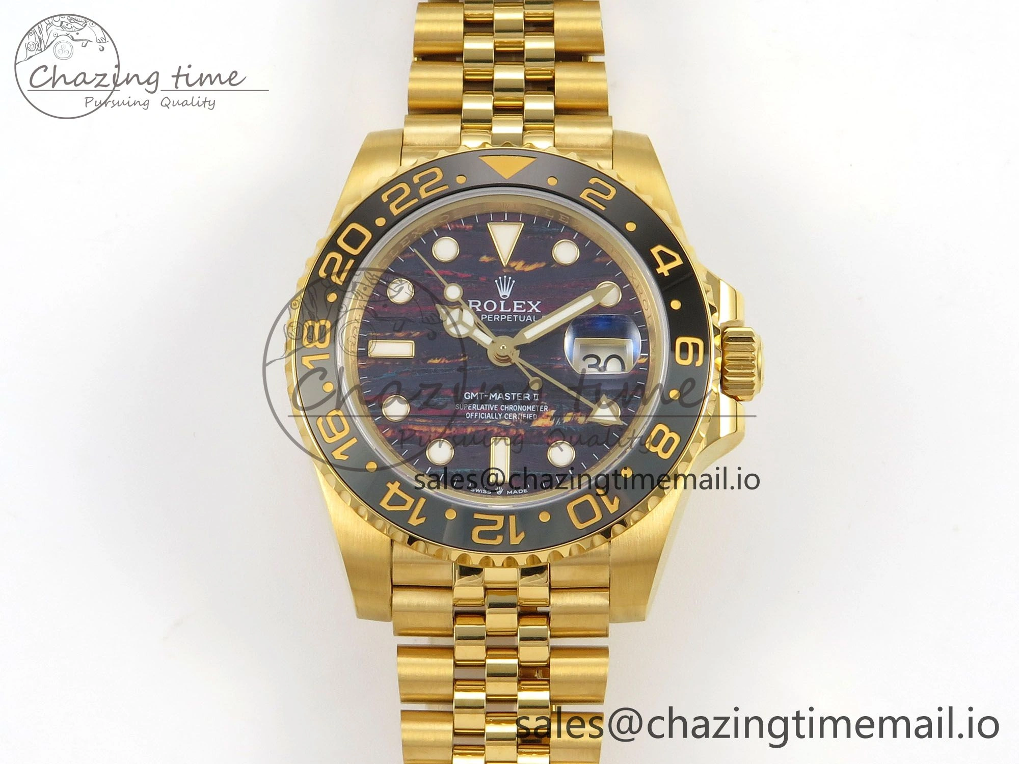 GMT-Master II 126718 GRNR YG 3EF 1:1 Best Edition Tiger Iron Dial On YG Bracelet Super Clone VR3285 CHS Minimalist 66