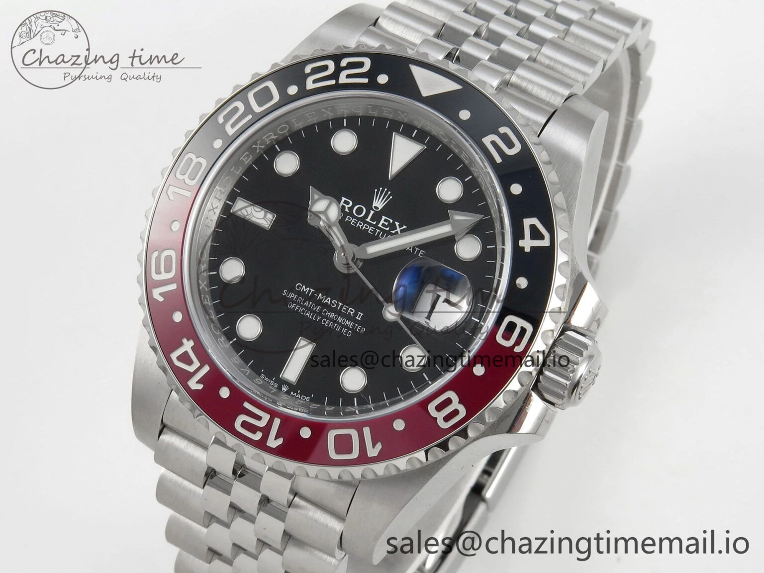 OnTrend GMT-Master II 126719 BLAKEN 904L 1:1 Best Edition Black Dial on SS Jubilee Bracelet SH 178
