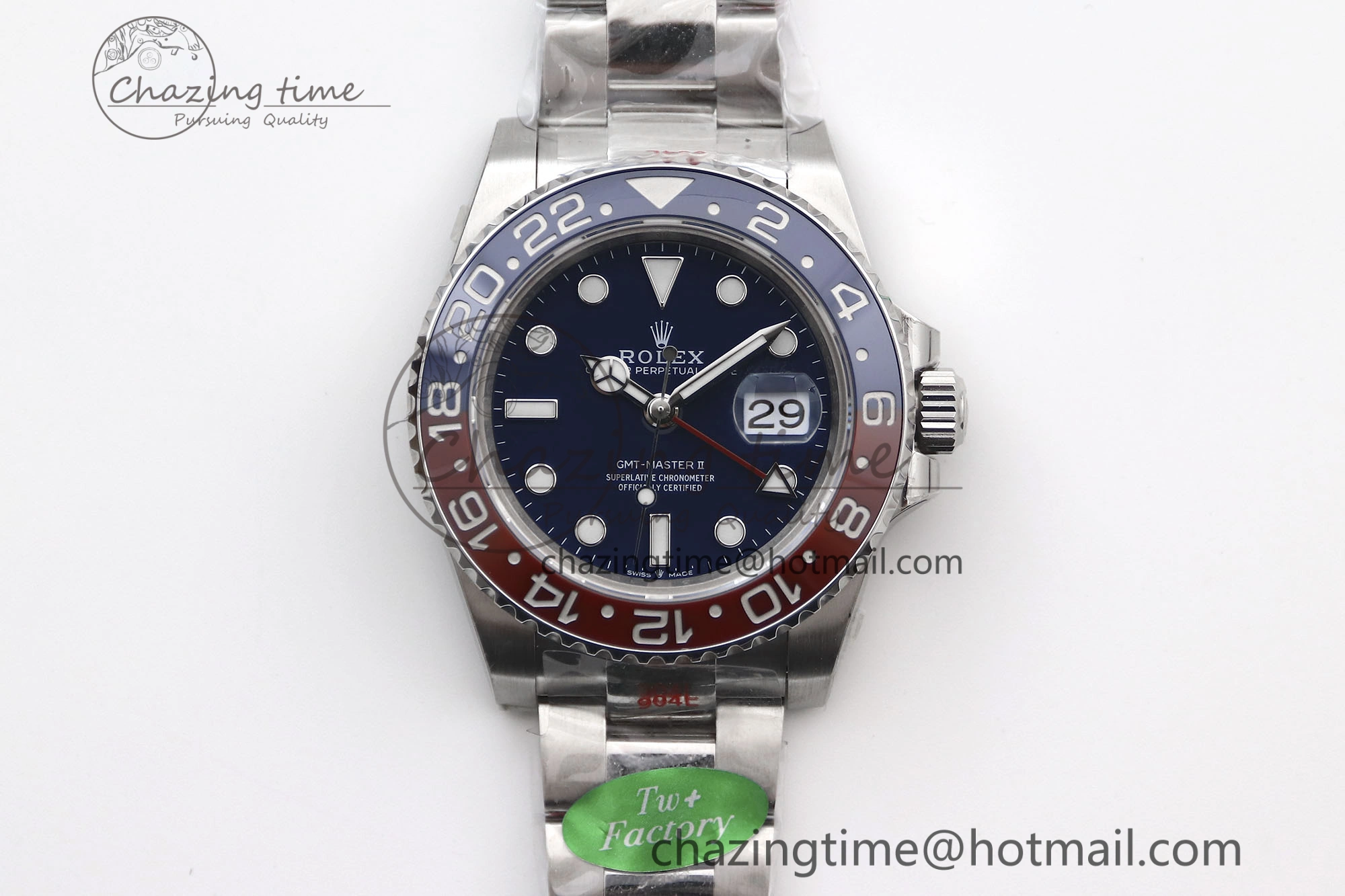 UrbanStyle GMT Master II 126719 BLRO 904L SS TW+ Best Edition Blue Dial on Bracelet VR3285 CHS 1986