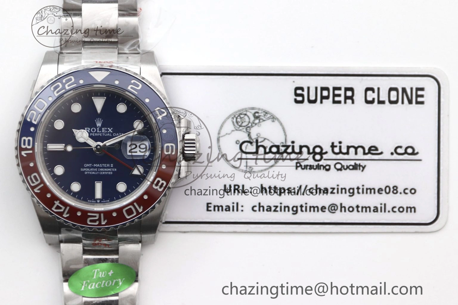 UrbanStyle GMT Master II 126719 BLRO 904L SS TW+ Best Edition Blue Dial on Bracelet VR3285 CHS 1986