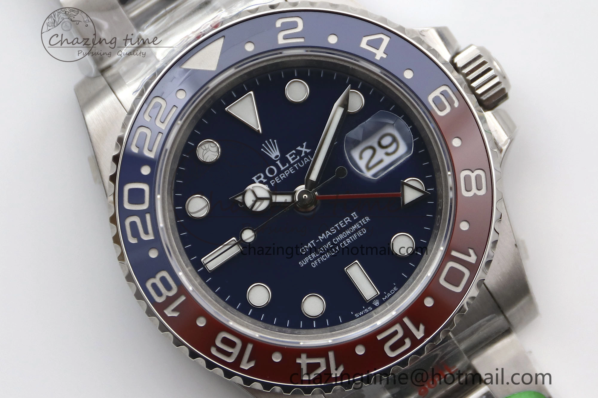 UrbanStyle GMT Master II 126719 BLRO 904L SS TW+ Best Edition Blue Dial on Bracelet VR3285 CHS 1986