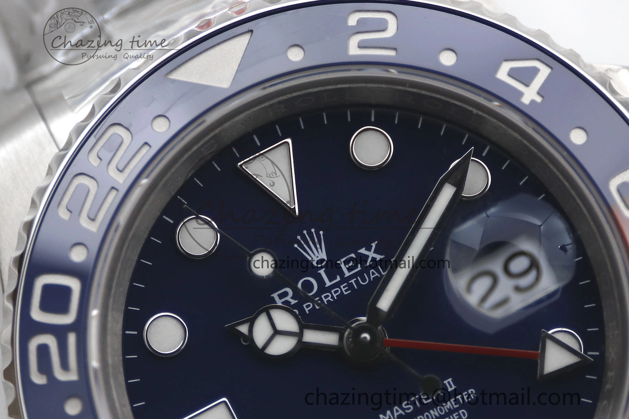 UrbanStyle GMT Master II 126719 BLRO 904L SS TW+ Best Edition Blue Dial on Bracelet VR3285 CHS 1986