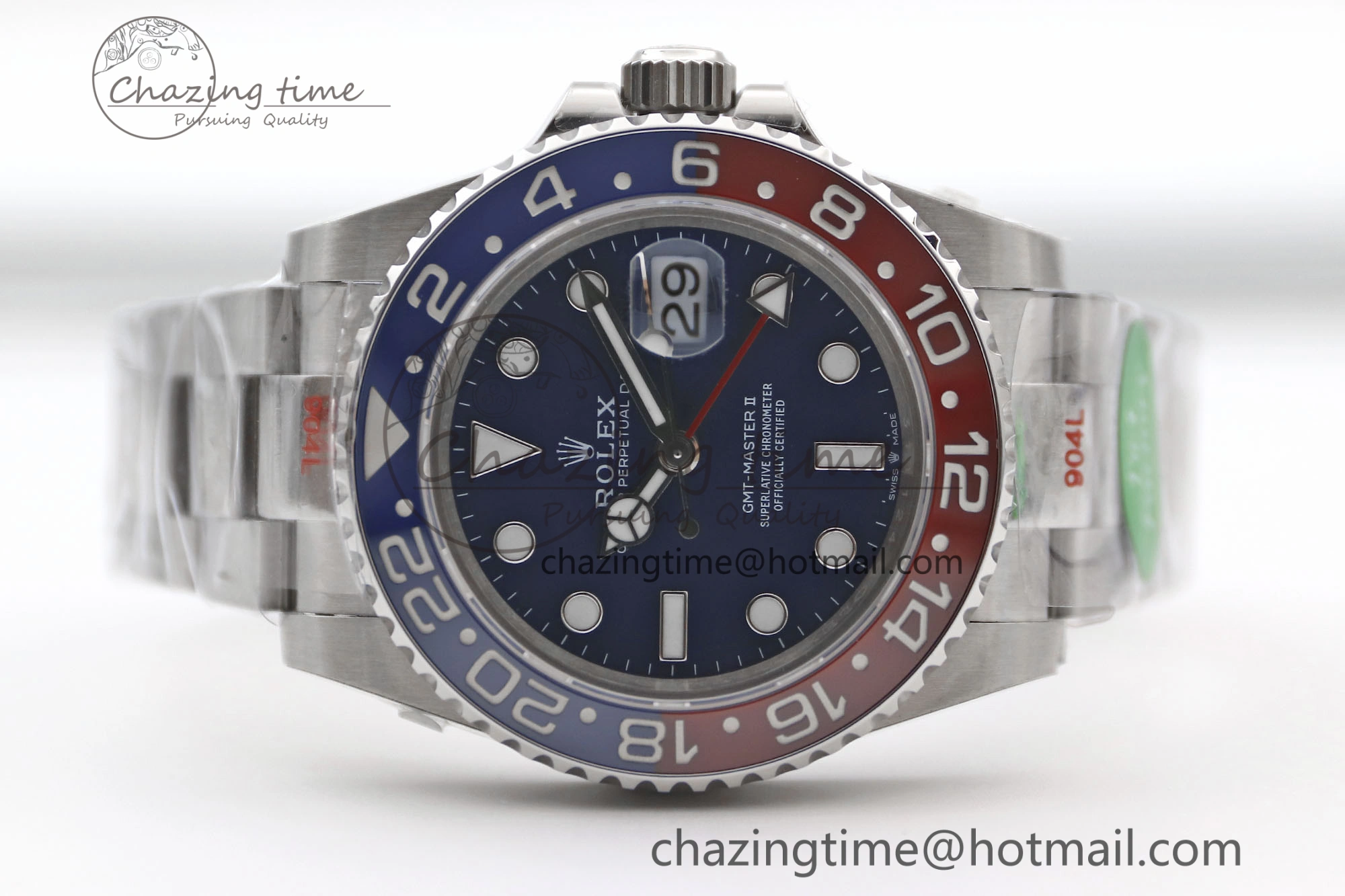 UrbanStyle GMT Master II 126719 BLRO 904L SS TW+ Best Edition Blue Dial on Bracelet VR3285 CHS 1986