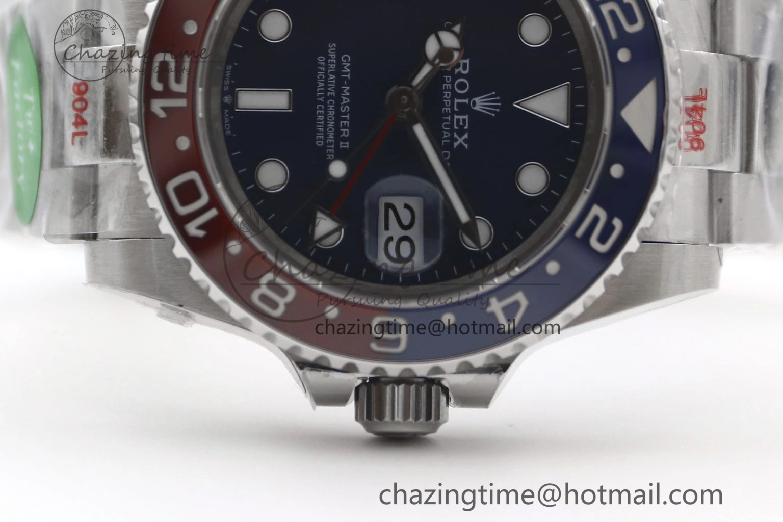 UrbanStyle GMT Master II 126719 BLRO 904L SS TW+ Best Edition Blue Dial on Bracelet VR3285 CHS 1986