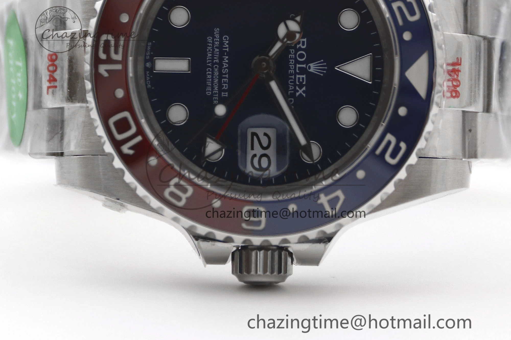 UrbanStyle GMT Master II 126719 BLRO 904L SS TW+ Best Edition Blue Dial on Bracelet VR3285 CHS 1986