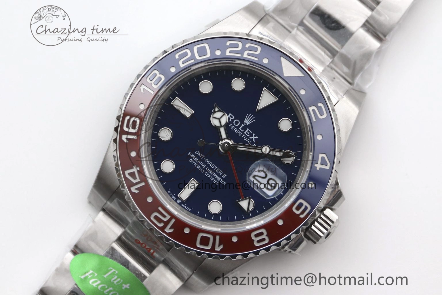 UrbanStyle GMT Master II 126719 BLRO 904L SS TW+ Best Edition Blue Dial on Bracelet VR3285 CHS 1986