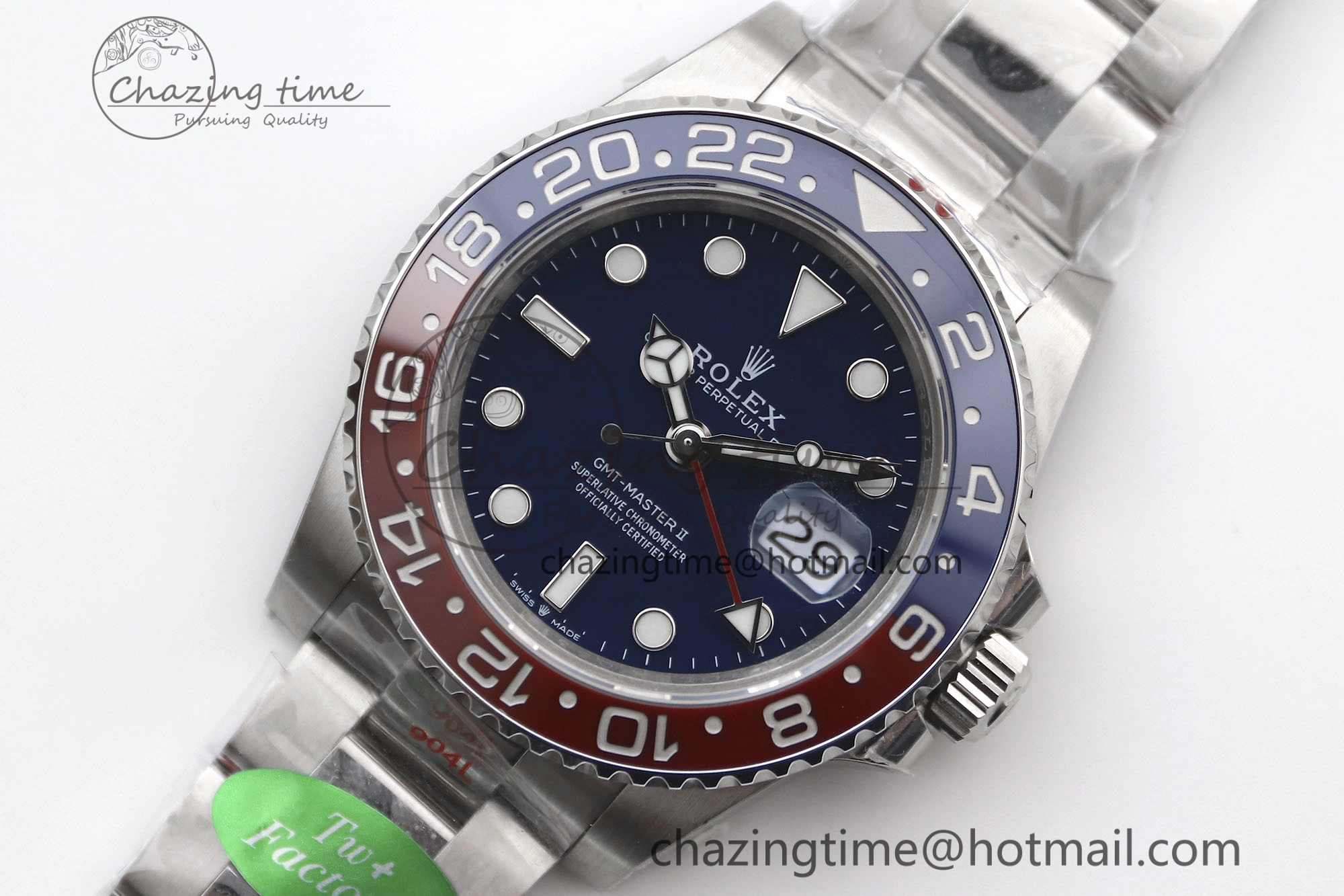 UrbanStyle GMT Master II 126719 BLRO 904L SS TW+ Best Edition Blue Dial on Bracelet VR3285 CHS 1986