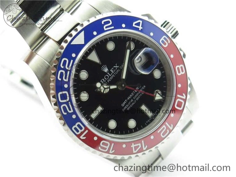 Lightweight GMT Master II 126719 BLRO Red Blue Ceramic 316L Steel Bp Maker 1:1 Best Edition Black Dial on SS Bracelet SA 2967