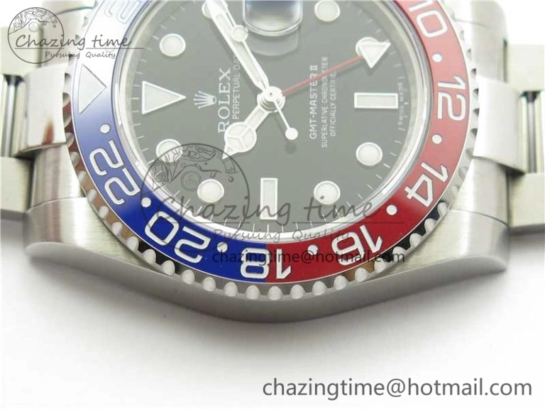 Lightweight GMT Master II 126719 BLRO Red Blue Ceramic 316L Steel Bp Maker 1:1 Best Edition Black Dial on SS Bracelet SA 2967