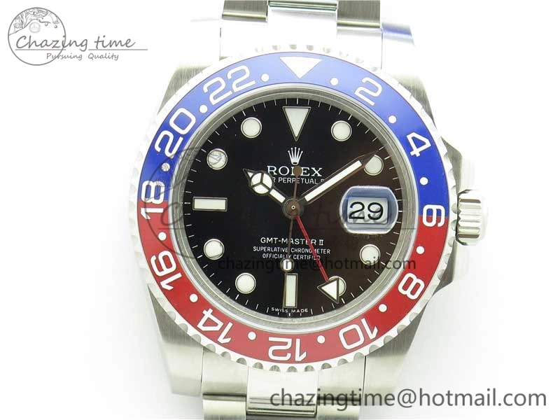 Lightweight GMT Master II 126719 BLRO Red Blue Ceramic 316L Steel Bp Maker 1:1 Best Edition Black Dial on SS Bracelet SA 2967