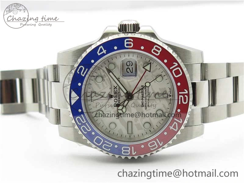 Attractive GMT Master II 126719 BLRO Red Blue Ceramic 316L Steel Bp Maker 1:1 Best Edition Meteorite Dial on SS Bracelet A 2966