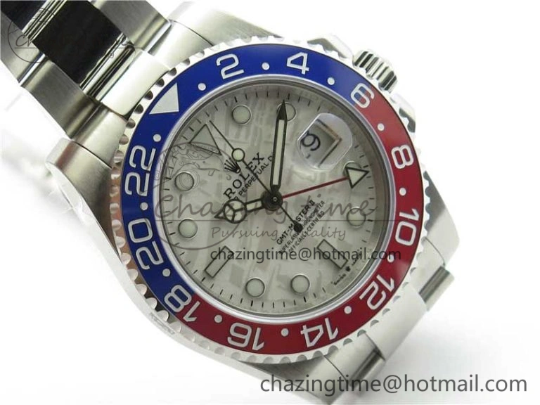 Attractive GMT Master II 126719 BLRO Red Blue Ceramic 316L Steel Bp Maker 1:1 Best Edition Meteorite Dial on SS Bracelet A 2966