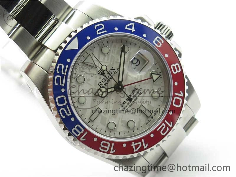 Attractive GMT Master II 126719 BLRO Red Blue Ceramic 316L Steel Bp Maker 1:1 Best Edition Meteorite Dial on SS Bracelet A 2966