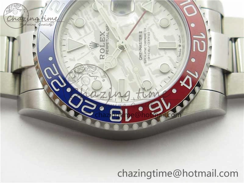 Attractive GMT Master II 126719 BLRO Red Blue Ceramic 316L Steel Bp Maker 1:1 Best Edition Meteorite Dial on SS Bracelet A 2966
