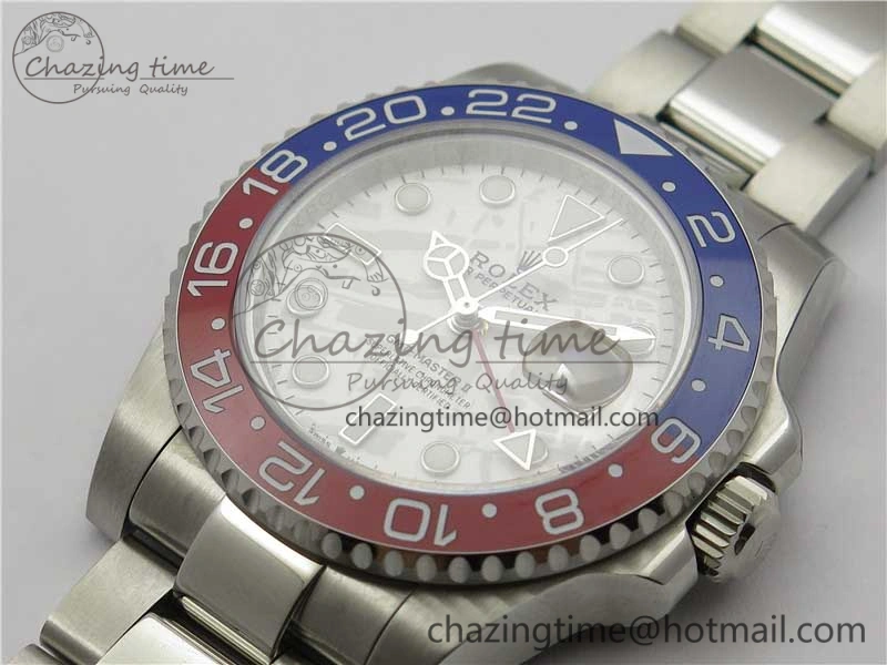 Attractive GMT Master II 126719 BLRO Red Blue Ceramic 316L Steel Bp Maker 1:1 Best Edition Meteorite Dial on SS Bracelet A 2966