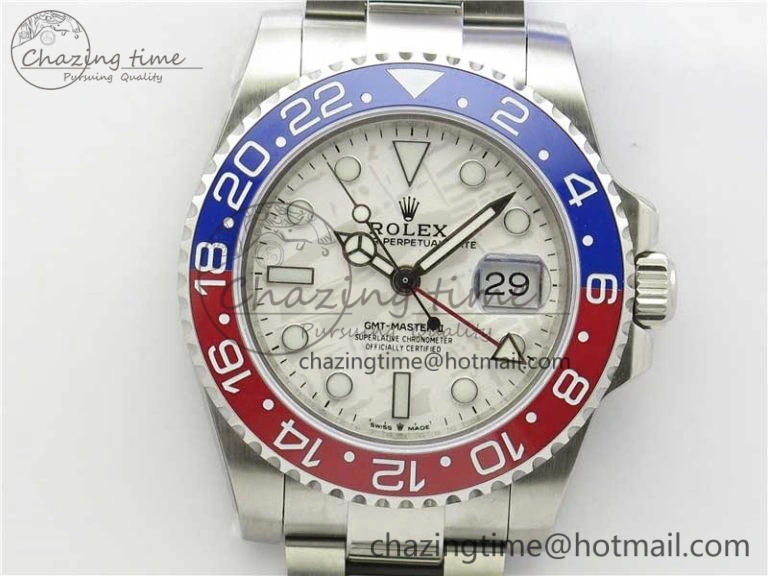 Attractive GMT Master II 126719 BLRO Red Blue Ceramic 316L Steel Bp Maker 1:1 Best Edition Meteorite Dial on SS Bracelet A 2966