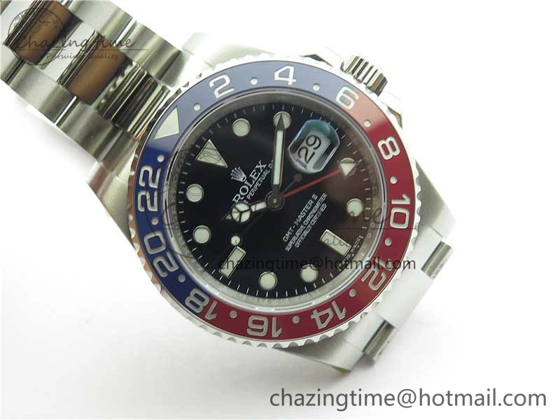 Sustainable GMT Master II 126719 BLRO Red Blue Ceramic 316L Steel ROF Best Edition Black Dial on SS Bracelet A 2654