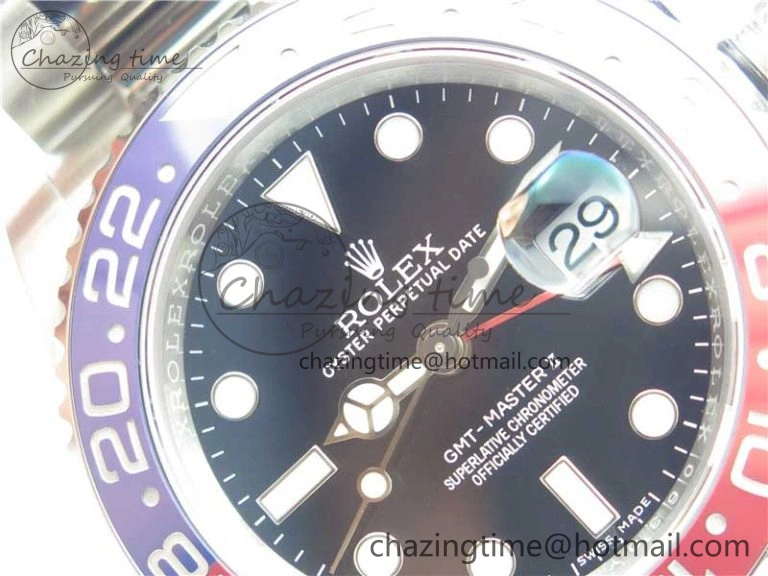 Sustainable GMT Master II 126719 BLRO Red Blue Ceramic 316L Steel ROF Best Edition Black Dial on SS Bracelet A 2654