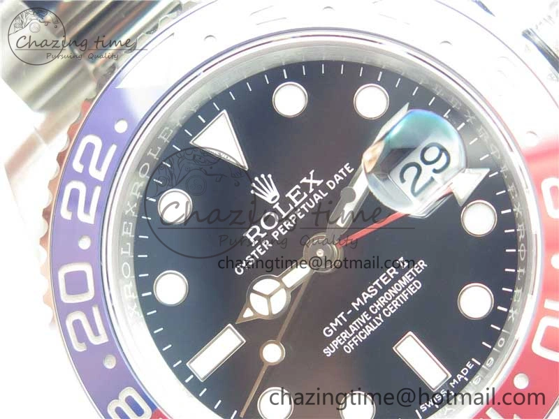 Sustainable GMT Master II 126719 BLRO Red Blue Ceramic 316L Steel ROF Best Edition Black Dial on SS Bracelet A 2654
