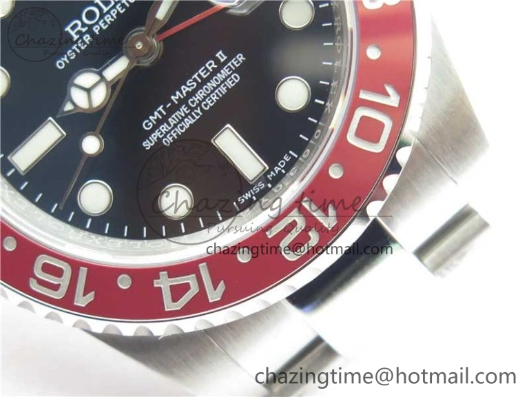 Sustainable GMT Master II 126719 BLRO Red Blue Ceramic 316L Steel ROF Best Edition Black Dial on SS Bracelet A 2654