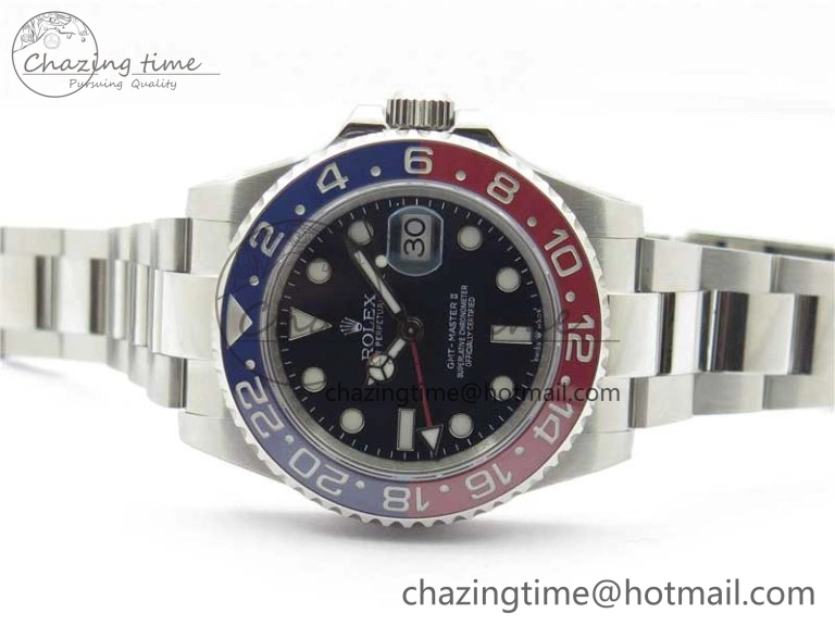 Bright GMT Master II 126719 BLRO Red Blue Ceramic 316L Steel ROF Best Edition Blue Dial on SS Bracelet A 2657